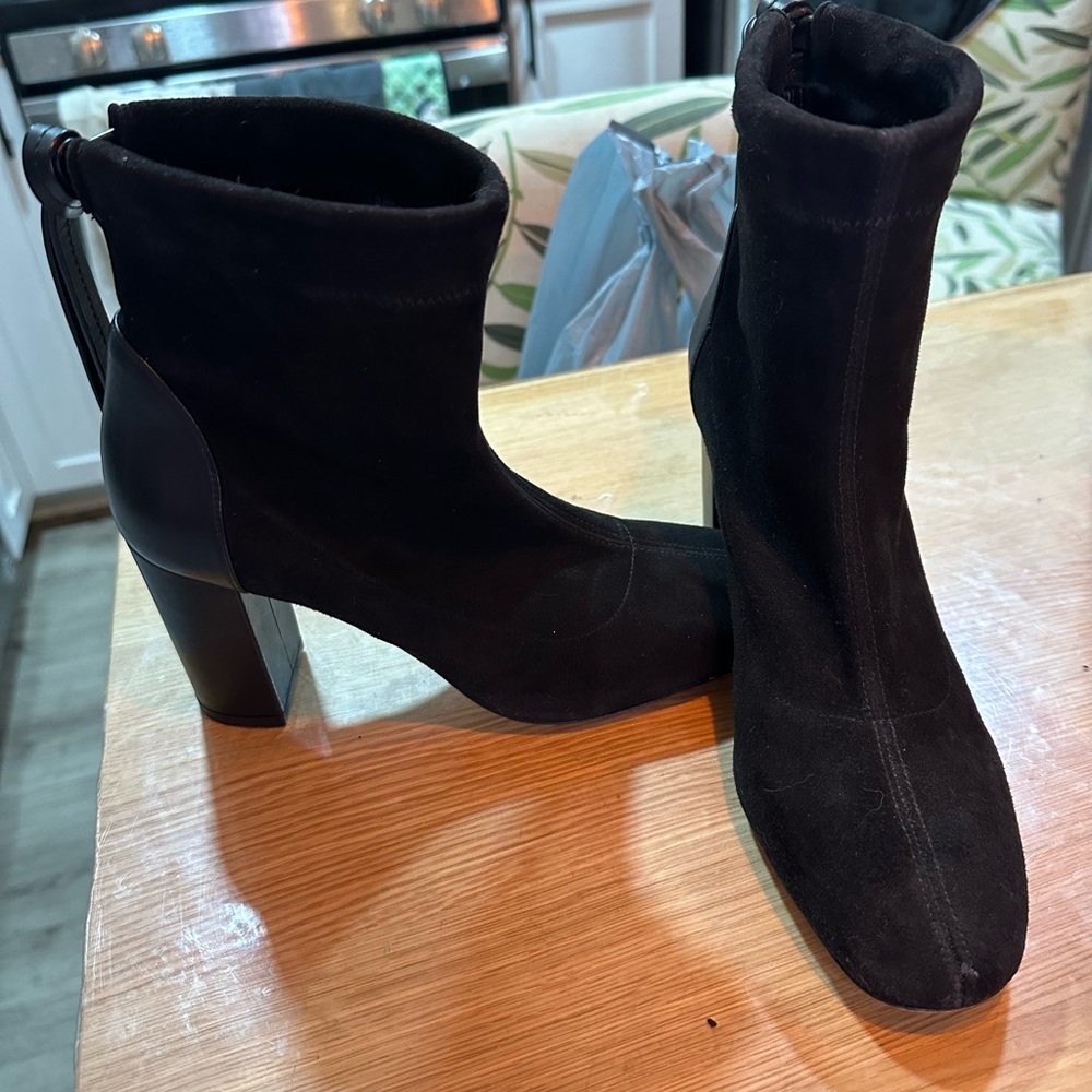 Stuart Weitzman Black Suede Ankle Booties
